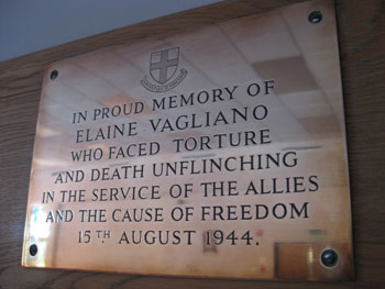 Elaine Vagliano plaque UK