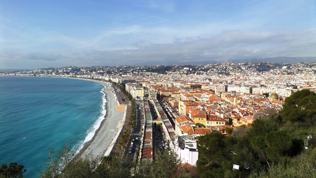 Nice in January sunshine seen from the chateau hill